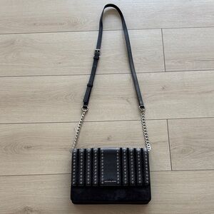 Michael Kors Black Crossbody Bag with Silver Accents